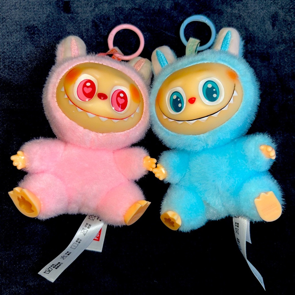 Pair of LAFUFU Vinyl Plush Doll Monsters Pendant, Keychain, Backpack Decoration